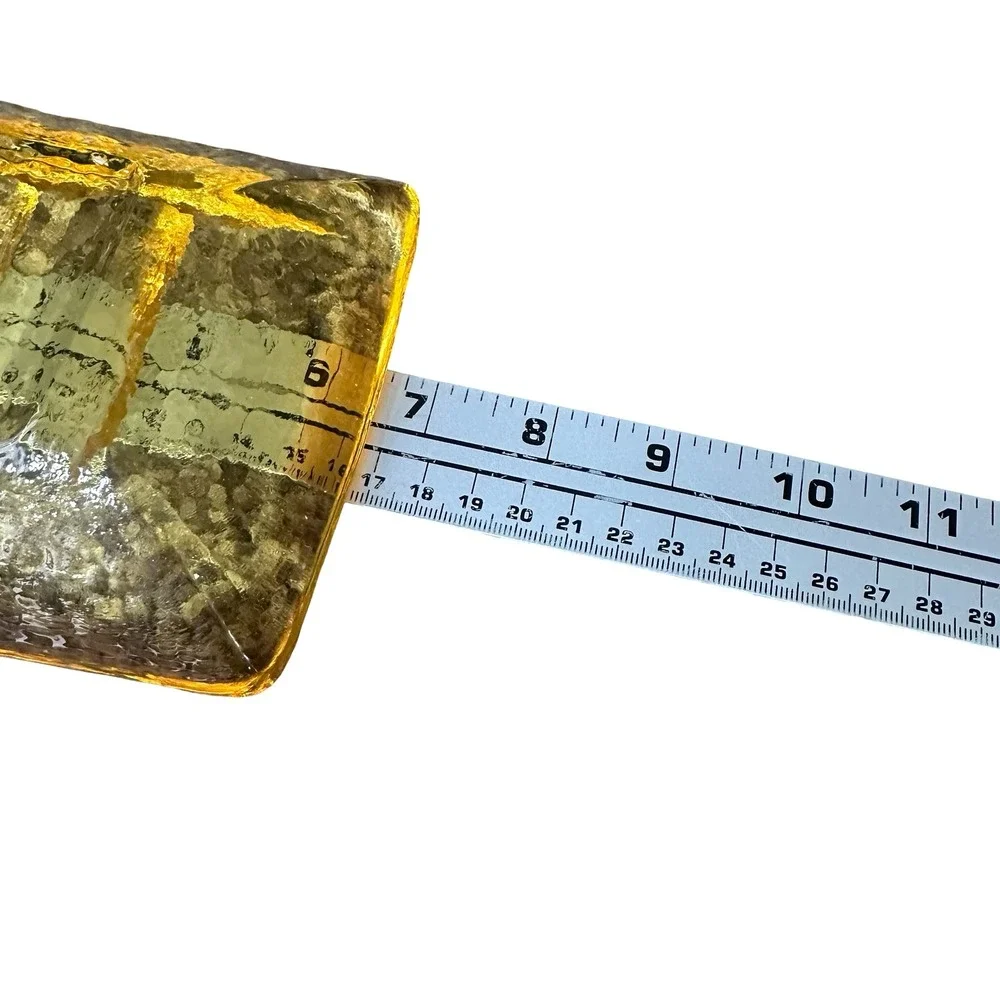 Fire & Light‎ Citrus Glass Soap Dish Rectangular Textured Recycled Glass Yellow
